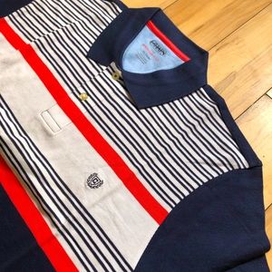 Chaps blue striped polo top brand new